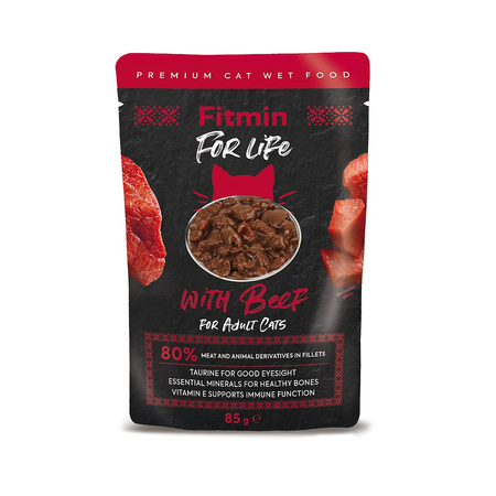 no pork Fitmin Cat For Life Adult Beef 85g