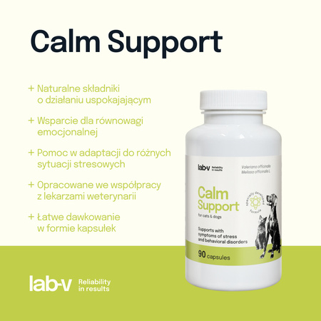 Lab-v Calm Support – Support for stress symptoms and behavioural disorders 90 capsules