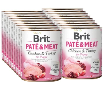 no pork Brit Paté & Meat For Puppy Chicken With Turkey 18x800g
