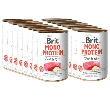 no pork Brit Mono Protein Beef & Brown Rice 18x400g