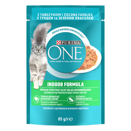 Purina One Indoor Formula Cat Food with tuna and green beans 85 g