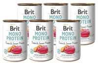 no pork  Brit Mono Protein Tuna & Sweet Potato 6x400g