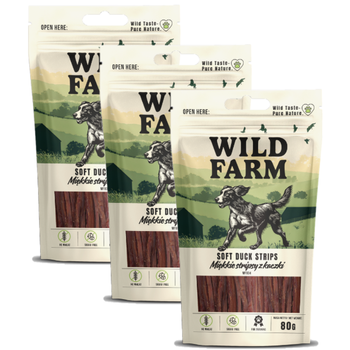 WILD FARM Soft duck strips 3x80g dog treats