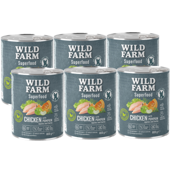 WILD FARM Superfood Chicken (Chicken with pumpkin, apple and herbs) 6x800g grain-free dog food