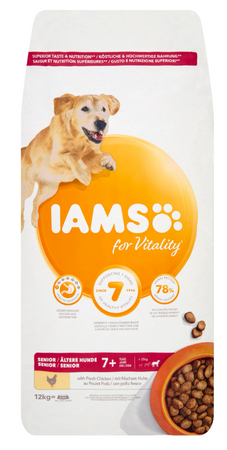 IAMS-Dry food for Vitality for senior large breed dogs, with chicken 12kg