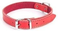 Dingo Classic Felt-lined Leather Dog Collar Red 24cm