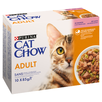 PURINA Cat Chow Adult cat food with salmon and green beans in jelly 10x85 g