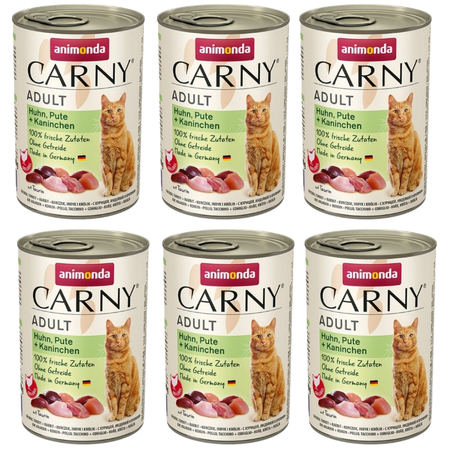 Animonda Cat Carny Adult Chicken, Turkey and Rabbit 6x400g