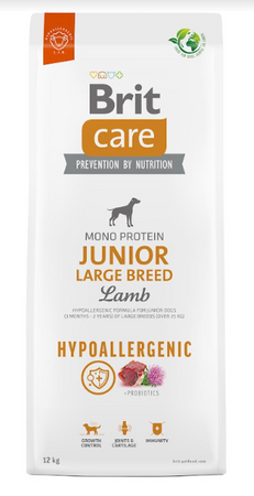 BRIT CARE Dog Hypoallergenic Junior Large Breed Lamb 12kg