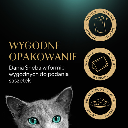 SHEBA Nature’s Collection Selection of Flavours 40x85 g – complete wet food for adult cats, in sauce