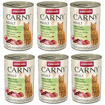 Animonda Cat Carny Adult Chicken, Turkey and Rabbit 6x400g