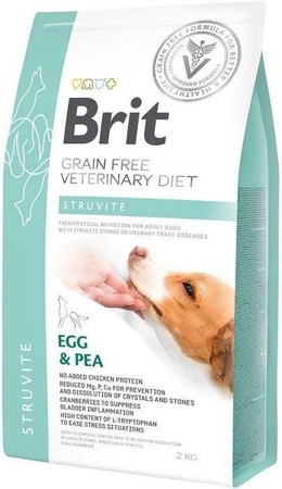 no pork Brit Grain Free Veterinary Diet Dog Struvite Egg and Peas 2kg