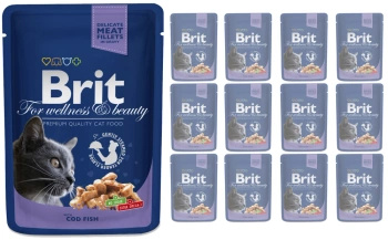 no pork Brit Premium Cat Adult Cod 12x100g