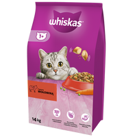 WHISKAS Dry Cat Food 1+ with Beef 14kg