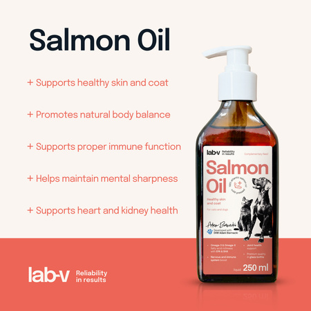 Lab-v 100% Salmon Oil for Dogs and Cats of All Ages 250ml Cold-pressed