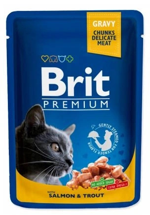 NO PORK Brit Premium Cat for Adult Cats with Salmon and Trout 24x100g