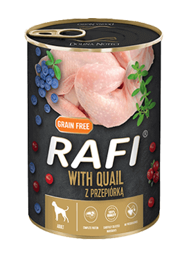 No pork Dolina Noteci Rafi with Quail 6x400g+FREE can lid!