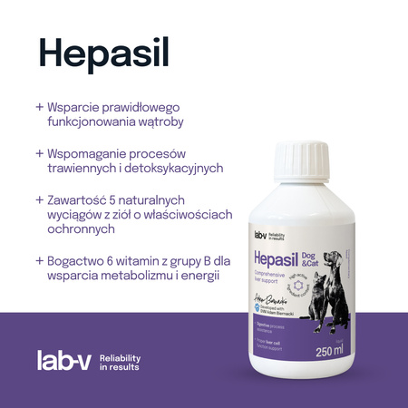Lab-v Hepasil Dog & Cat preparation for improving liver function in dogs and cats 250 ml