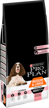 Purina Pro Plan Medium &amp; Large 7+ Sensitive Optiderma Salmon &amp; Rice 14kg