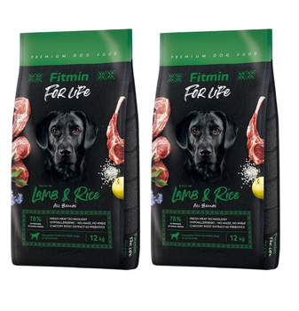 no pork FITMIN dog For Life Lamb & Rice 2x12 kg