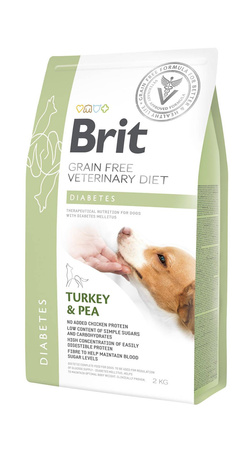 no pork Brit Grain Free Veterinary Diet Dog Diabetes Turkey with Peas 2kg