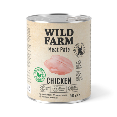 WILD FARM Pate Chicken 6x800g gluten-free dog food
