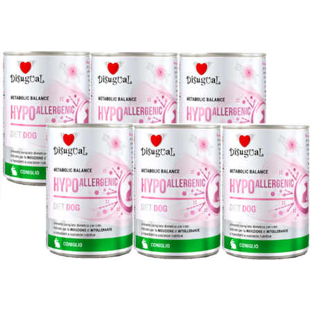 Disugual Wet dog food Veterinary HYPOALLERGENIC Rabbit (adult) 6x400g