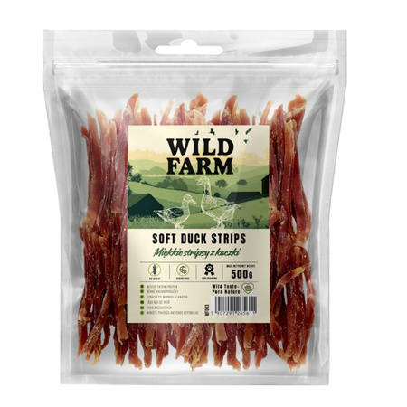 WILD FARM Soft duck strips 500g dog treats