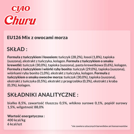 INABA Churu for cats – Seafood Mix 20x14g