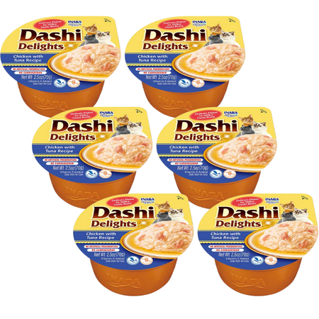 Inaba DASHI complementary cat food- chicken and tuna flavored broth 6x70 g