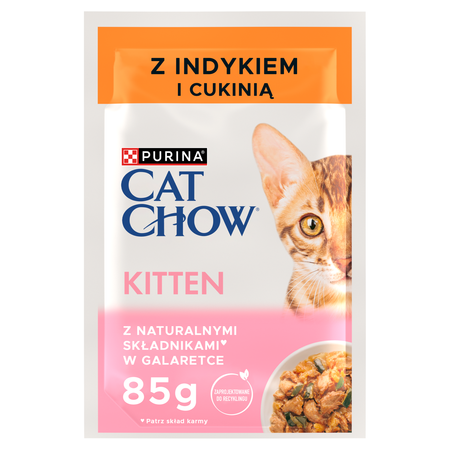 CAT CHOW Kitten Food with turkey and courgette in jelly 10x85g