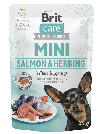 Brit Care Mini Salmon &amp; Herring fillets in gravy 85g