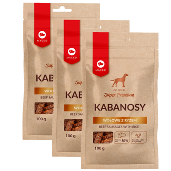MACED Beef kabanos sausages with rice 3x100g
