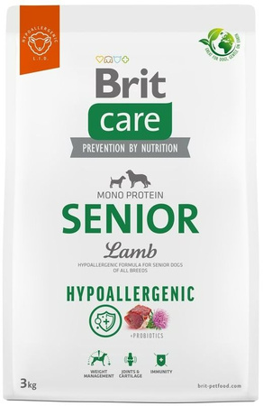BRIT CARE Hypoallergenic Senior Lamb 3kg 