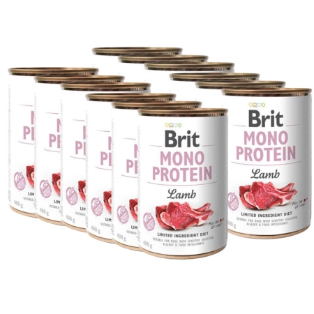 Brit Mono Protein Lamb 12x400g + FREE Can Lid!