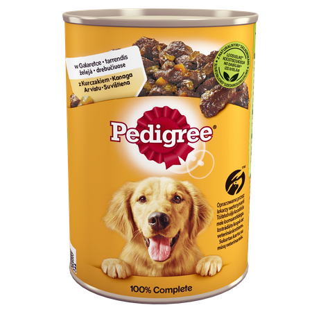 no pork Pedigree Wet Food for Adult Dogs with Chicken and Vegetables in Jelly 400g