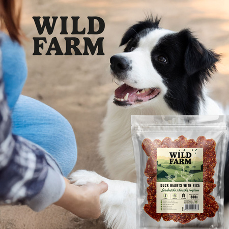 WILD FARM Hearts with duck and rice 500g dog treats