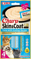 INABA Churu Skin & Coat for cats, tuna and scallop flavour, 4x14g