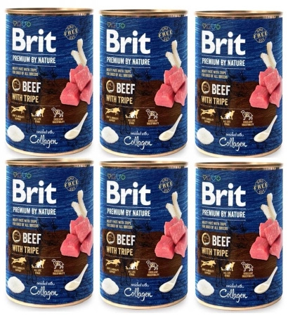 no pork Brit Premium By Nature Beef With Tripe 6x400g