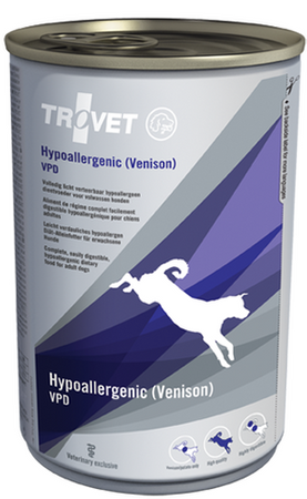 no pork TROVET VPD Hypoallergenic Venison for Dogs Can 12x400g