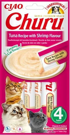 INABA Churu tuna and shrimp flavoured cat treats 12x(4x14g)