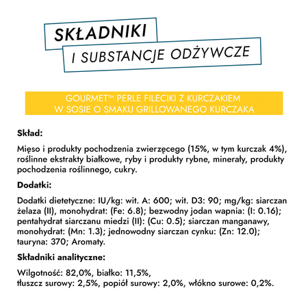 Gourmet Perle Cat food fillets in tasty sauce 340g (4 x 85g)