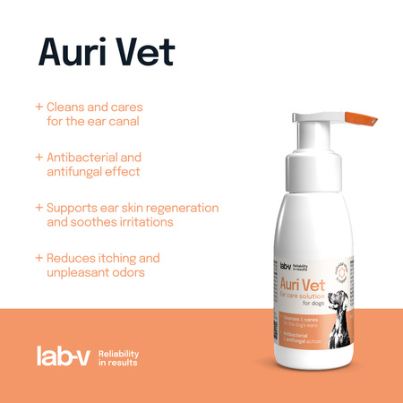 Lab-v Auri Vet - ear care product for dogs, 75 ml
