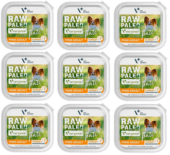 no pork Vetexpert Raw Paleo Pate Mini Adult Turkey 12x150g