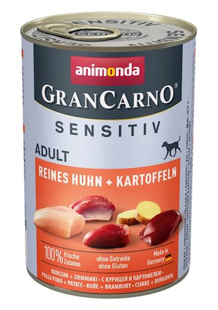 no pork Animonda GranCarno Sensitiv Adult Dog Chicken & Potatoes 12x400g