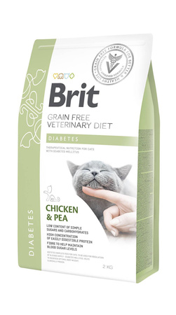 no pork Brit Grain Free Veterinary Diets Cat Diabetes Chicken With Peas 2kg