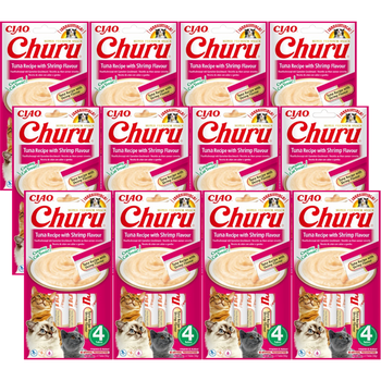INABA Churu tuna and shrimp flavoured cat treats 12x(4x14g)