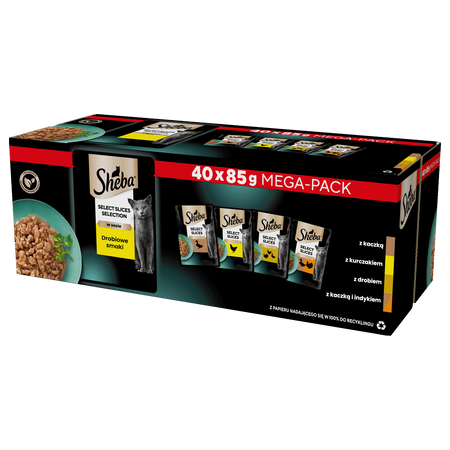  SHEBA Selection Select Slices Poultry Flavours pouches  40x85g 