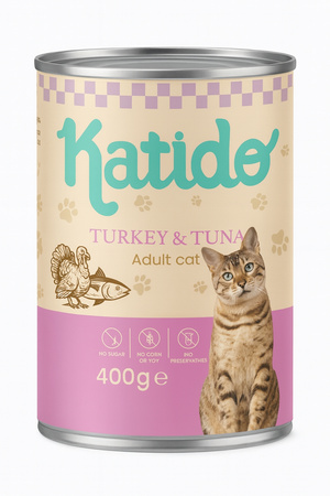 Katido Wet Cat Food Turkey and Tuna 400g