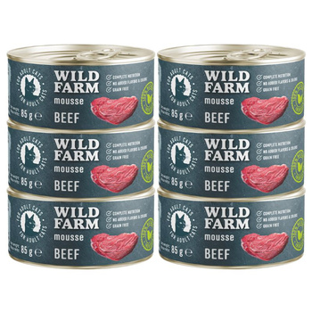 WILD FARM Mousse Beef 6x85g - grain-free mousse for cats